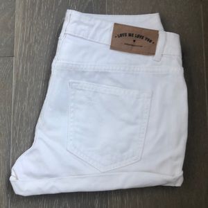 White Denim Shorts
